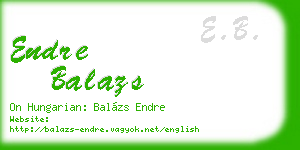 endre balazs business card